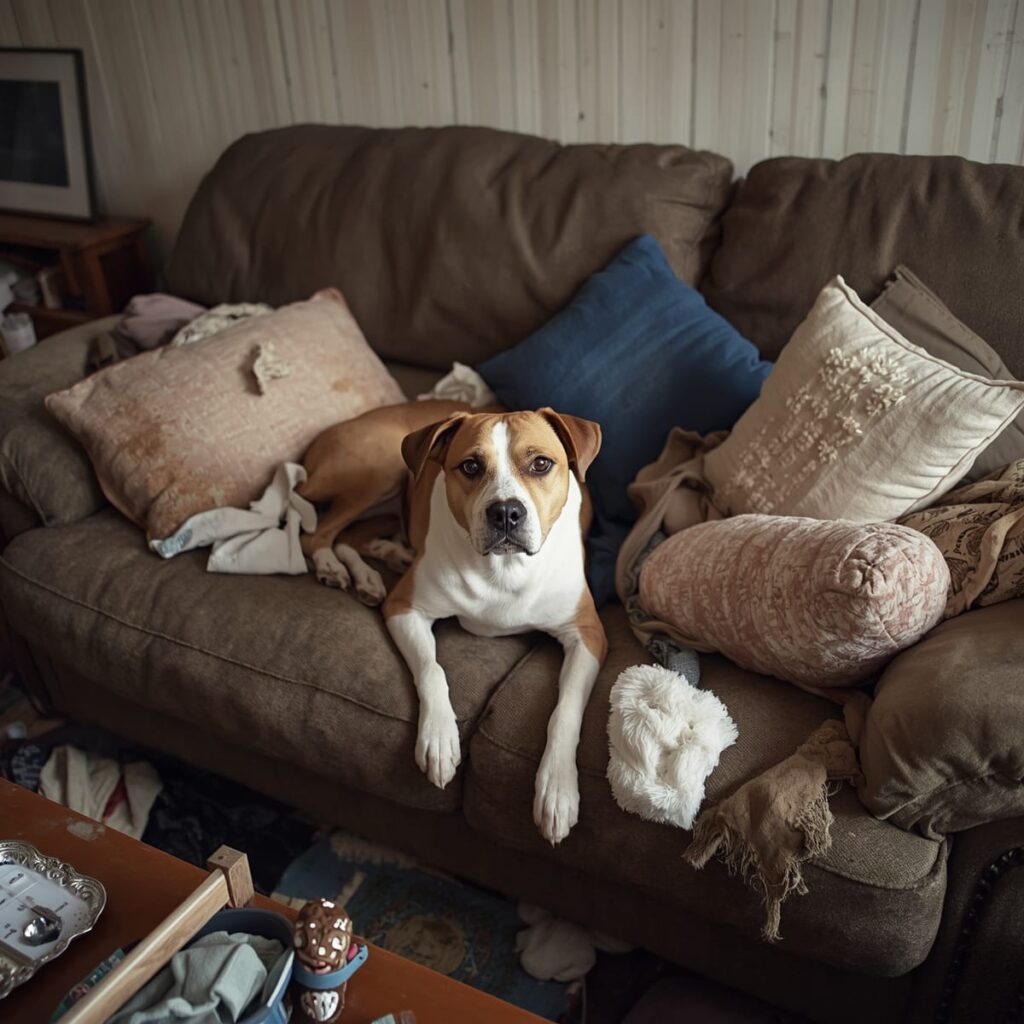 cane sul divano